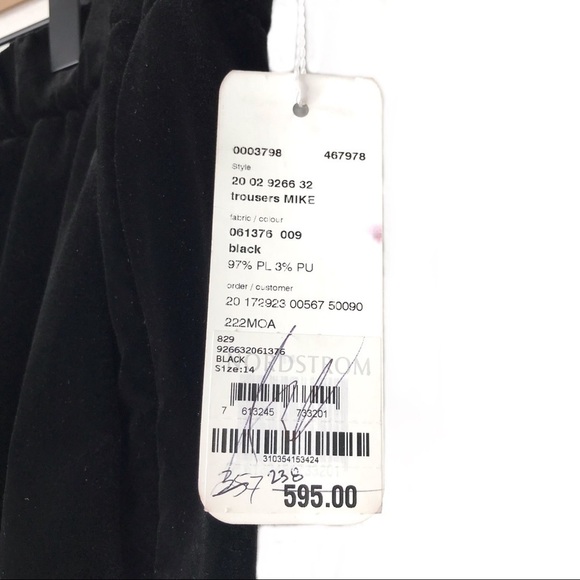 AKRIS PUNTO Mike Black Slit Hem Velvet Pants 14 NWT - Picture 12 of 13